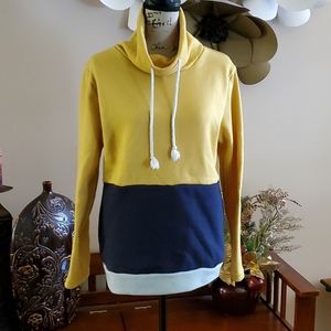 Large Cowel Neck  Color Block Sweatshirt